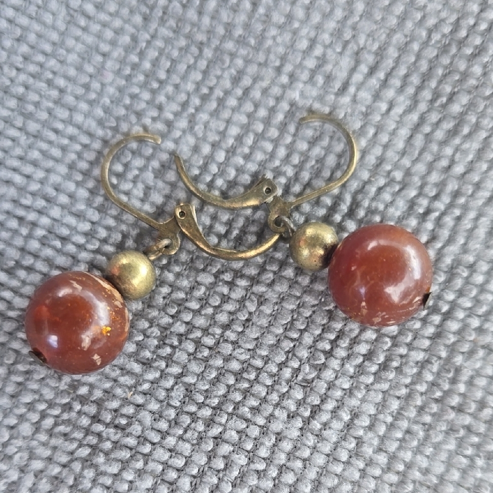Elegant Brown Drop Earrings - Picture 2 of 5